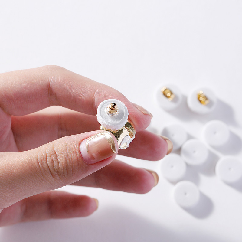 200-500 tk 12 * 12 mm isetegemise osad valge vahuga põrutuskindlad tõukekindlad padjad kõrvarõngastele ehteid kaitsvad matid