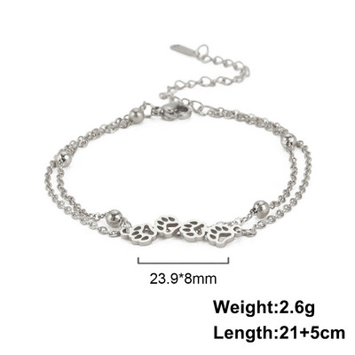 Lucktune χαριτωμένο κρεμαστό ποδαράκι γάτας Γυναικεία ανοξείδωτα ατσάλι Moon Cat Αλυσίδα ποδιών ζώων Μόδα Καλοκαιρινή κοσμήματα παραλίας Δώρο ζευγάρι