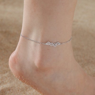 Lucktune χαριτωμένο κρεμαστό ποδαράκι γάτας Γυναικεία ανοξείδωτα ατσάλι Moon Cat Αλυσίδα ποδιών ζώων Μόδα Καλοκαιρινή κοσμήματα παραλίας Δώρο ζευγάρι