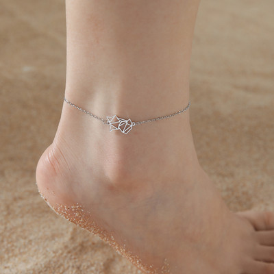 Lucktune χαριτωμένο κρεμαστό ποδαράκι γάτας Γυναικεία ανοξείδωτα ατσάλι Moon Cat Αλυσίδα ποδιών ζώων Μόδα Καλοκαιρινή κοσμήματα παραλίας Δώρο ζευγάρι