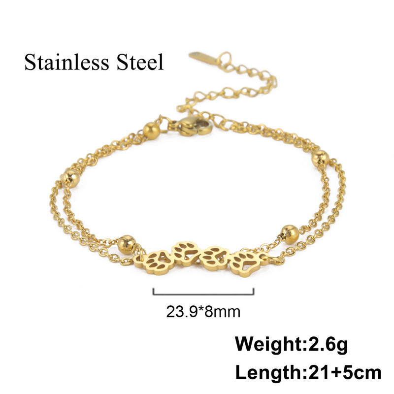 Lucktune χαριτωμένο κρεμαστό ποδαράκι γάτας Γυναικεία ανοξείδωτα ατσάλι Moon Cat Αλυσίδα ποδιών ζώων Μόδα Καλοκαιρινή κοσμήματα παραλίας Δώρο ζευγάρι