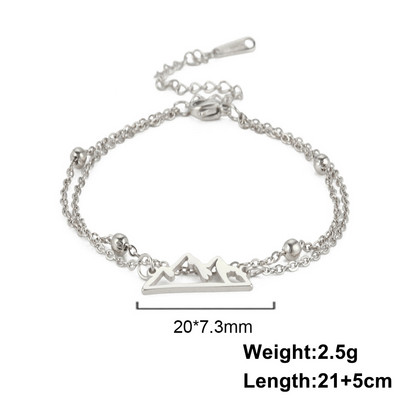 Κρεμαστό μανδύα Lucktune Boho Mountain Shape για γυναίκες από ανοξείδωτο ατσάλι Διπλή αλυσίδα ποδιών Κόσμημα παραλίας καλοκαιρινό ζευγάρι δώρο