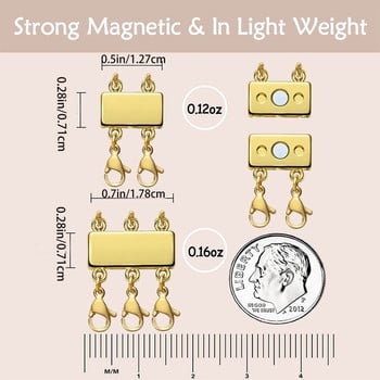 Закопчалки за наслояване на колие Многослойна закопчалка за огърлица 2/3 нишки Злато, сребро, магнит, разделител за множество колиета за жени Dropship