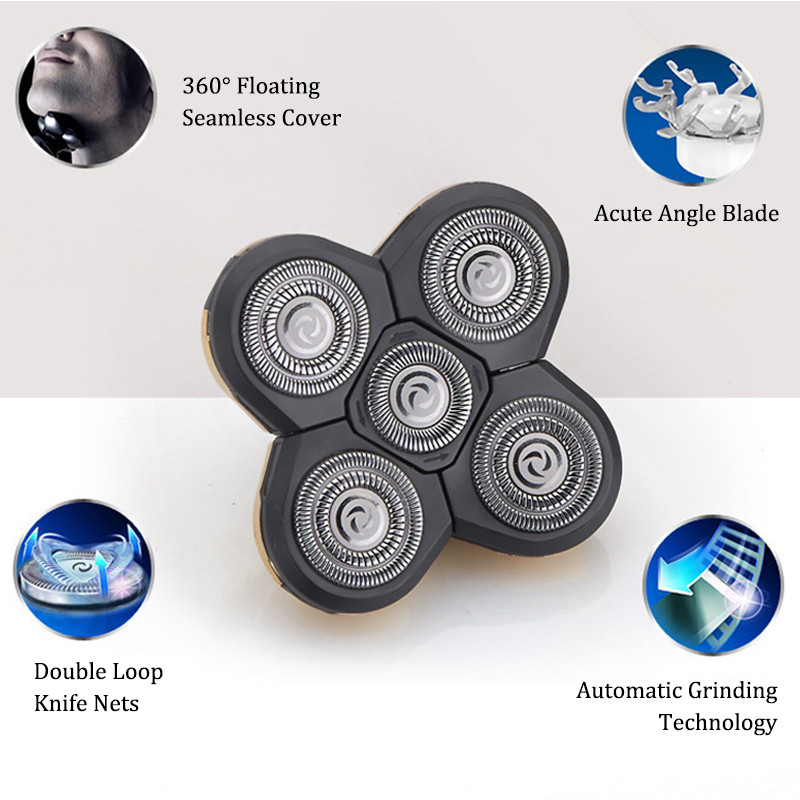 Ανταλλακτική ηλεκτρική ξυριστική κεφαλή κουρευτικής μύτης Sideburns Μαχαίρι καθαρισμού προσώπου σφουγγάρι βούρτσα ανεξάρτητη κοπτική αιωρούμενη κεφαλή