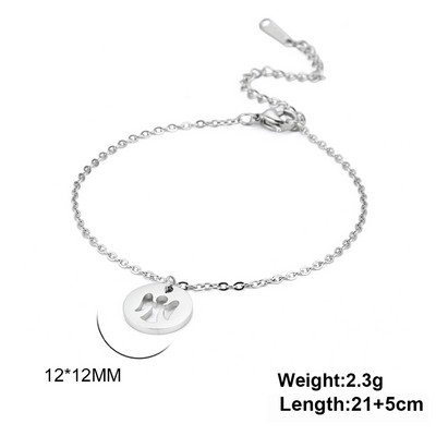 Lucktune Angel Charms Anklets για γυναίκες Ανοξείδωτο ατσάλι Βραχιόλι ποδιών Αλυσίδα ποδιών Boho Jewelry σανδάλια παραλίας Δώρα με αλυσίδα ποδιών