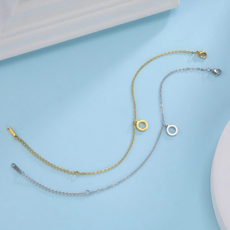 Lucktune ανοξείδωτα ποδαράκια για γυναίκες Hollow Circle Charms Βραχιόλι με ποδαράκια παραλίας Boho Κοσμήματα σανδάλια με αλυσίδα ποδιών Δώρο