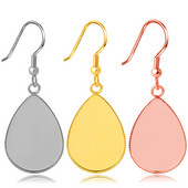 10tk Fashion roostevabast terasest tühjad kõrvarõngad, alus isetegemise ehted veetilga kujuga 13x18mm 18x25mm naiste kõrvarõngatarvikud