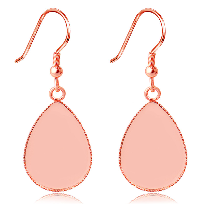 10tk Fashion roostevabast terasest tühjad kõrvarõngad, alus isetegemise ehted veetilga kujuga 13x18mm 18x25mm naiste kõrvarõngatarvikud