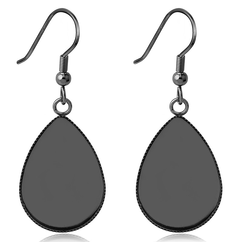 10tk Fashion roostevabast terasest tühjad kõrvarõngad, alus isetegemise ehted veetilga kujuga 13x18mm 18x25mm naiste kõrvarõngatarvikud