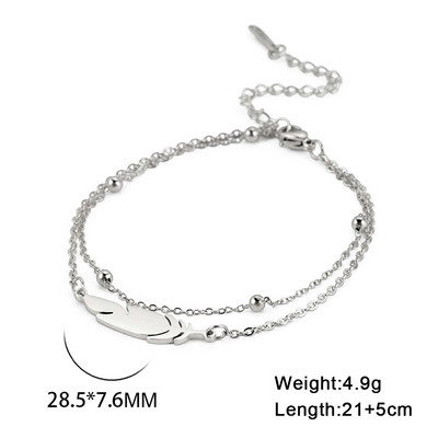 Lucktune tollas függő bokaláncok nőknek rozsdamentes acél Boho arany színű dupla láncú láblánc Divatos nyári strandékszerek