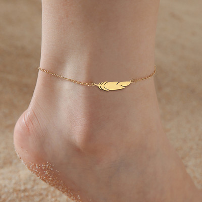 Lucktune tollas függő bokaláncok nőknek rozsdamentes acél Boho arany színű dupla láncú láblánc Divatos nyári strandékszerek
