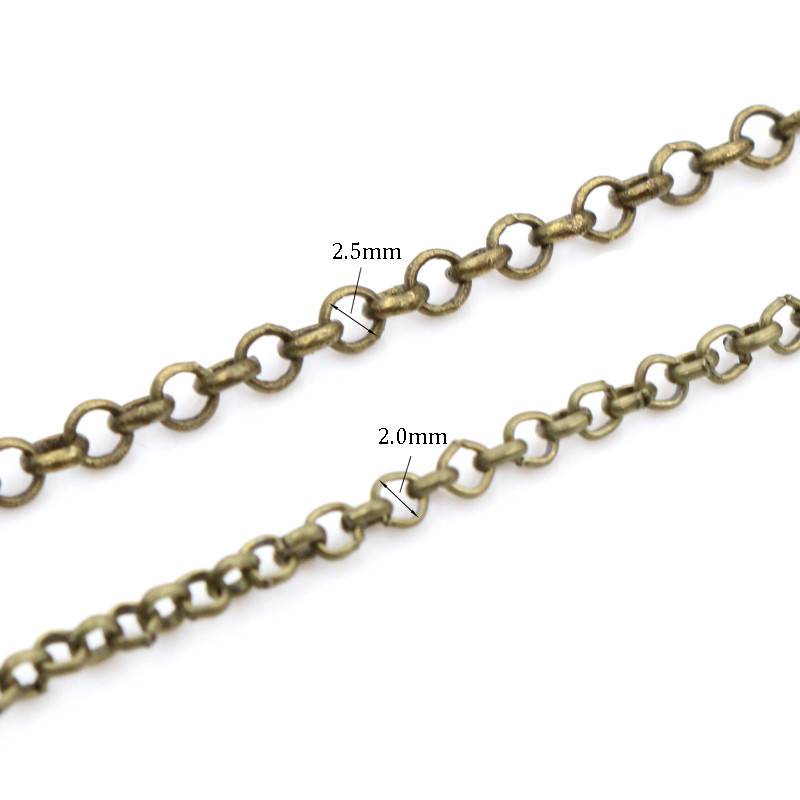 5 meetrit/partii 2,0 mm 2,5 mm 5 värviga kaetud O-rõngas Keevitamata raudkaabli ketid kaelakee DIY Ehted Leidmine Aksessuaarid