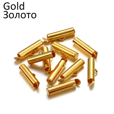 30-50 τεμ. Crimp End Beads Beading Slide On End κούμπωμα Πόρπες Σωλήνες Συρόμενο άκρο Καπάκια Υποδοχές για Αξεσουάρ κατασκευής κοσμημάτων DIY