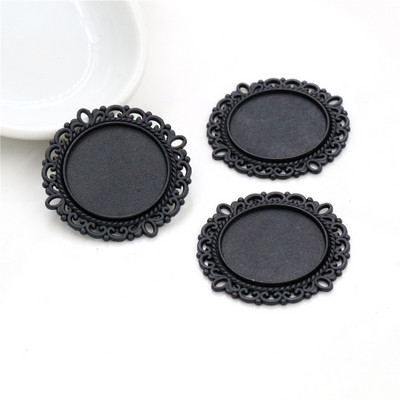 10 tk 20 mm sisemõõt antiikne hõbedaga kaetud pronks roosa kuld, must klassikalises stiilis kabošoni alus, seade amulettide ripats