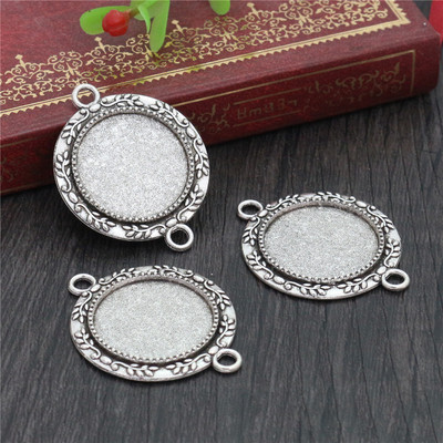 10 tk 20 mm sisemõõt antiikne hõbedaga kaetud pronks roosa kuld, must klassikalises stiilis kabošoni alus, seade amulettide ripats