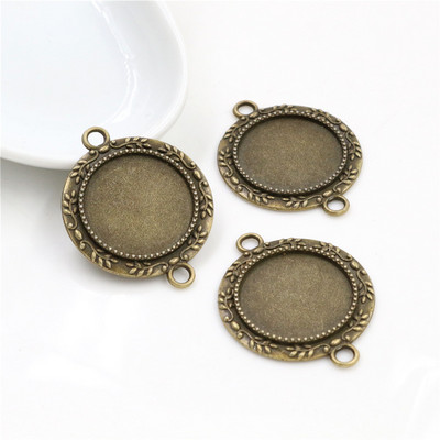 10 tk 20 mm sisemõõt antiikne hõbedaga kaetud pronks roosa kuld, must klassikalises stiilis kabošoni alus, seade amulettide ripats