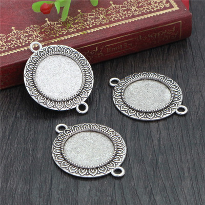 10 tk 20 mm sisemõõt antiikne hõbedaga kaetud pronks roosa kuld, must klassikalises stiilis kabošoni alus, seade amulettide ripats