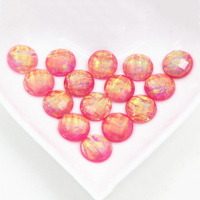 New Fashion 40τμχ 12mm Μπλε Χρώμα Εφαπτόμενο αεροπλάνο Ενσωματωμένο μεταλλικό φύλλο Επίπεδη πλάτη Ρητίνη Cabochons Cameo DIY Jewelry Findings Dome