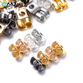 100 τμχ. Πώμα για σκουλαρίκι πεταλούδας από χρυσό ασήμι από ανοξείδωτο ατσάλι Βάση καρφιά αυτιών Ρυθμίσεις σκουλαρικιών DIY Προμήθειες κατασκευής κοσμημάτων