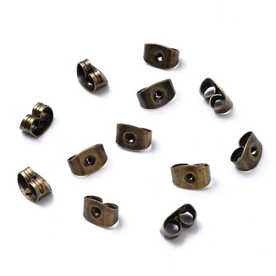 100 τμχ. Πώμα για σκουλαρίκι πεταλούδας από χρυσό ασήμι από ανοξείδωτο ατσάλι Βάση καρφιά αυτιών Ρυθμίσεις σκουλαρικιών DIY Προμήθειες κατασκευής κοσμημάτων