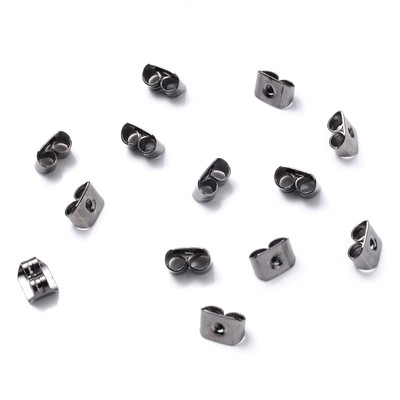 100 τμχ. Πώμα για σκουλαρίκι πεταλούδας από χρυσό ασήμι από ανοξείδωτο ατσάλι Βάση καρφιά αυτιών Ρυθμίσεις σκουλαρικιών DIY Προμήθειες κατασκευής κοσμημάτων