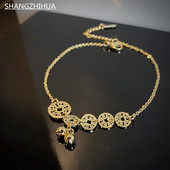 Klassikaline pronksist ripats terasest naiste jalavõru, moodne korea pahkluu kaunistusega tüdrukute seksikas ujumistrikoo peokäevõru