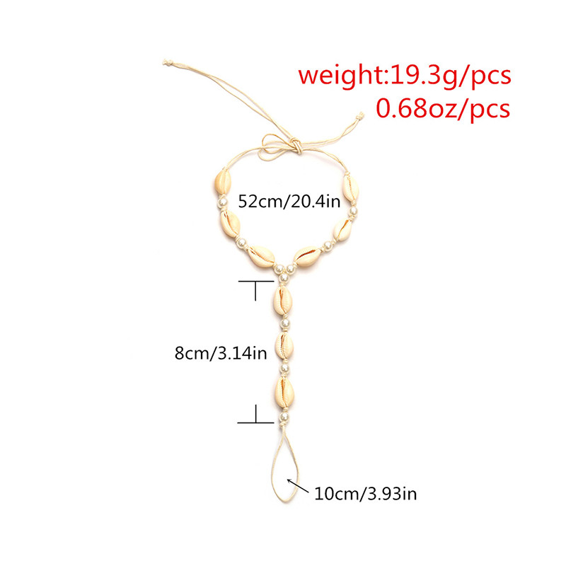 1 vnt Pearl Shell kulkšnies apyrankė vasaros basomis basomis pėdoms grandinėlė pirštas paplūdimio kulkšnies apyrankė