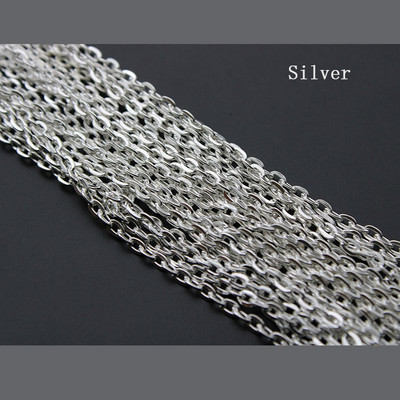 5 μέτρα 2x3 3x4mm Ασημένιες επιχρυσωμένες επίπεδες μεταλλικές αλυσίδες κολιέ Μαζικό για DIY ευρήματα κοσμημάτων Κατασκευή υλικών Χειροποίητα προμήθειες