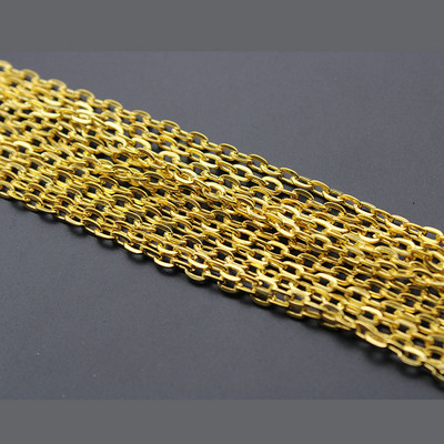 5 μέτρα 2x3 3x4mm Ασημένιες επιχρυσωμένες επίπεδες μεταλλικές αλυσίδες κολιέ Μαζικό για DIY ευρήματα κοσμημάτων Κατασκευή υλικών Χειροποίητα προμήθειες