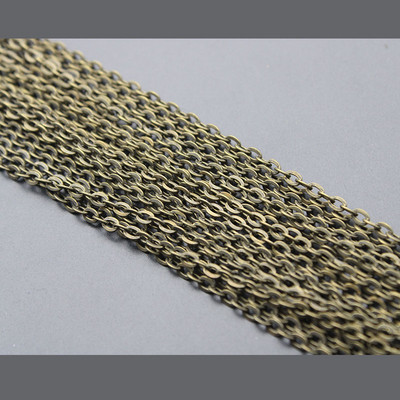 5 μέτρα 2x3 3x4mm Ασημένιες επιχρυσωμένες επίπεδες μεταλλικές αλυσίδες κολιέ Μαζικό για DIY ευρήματα κοσμημάτων Κατασκευή υλικών Χειροποίητα προμήθειες