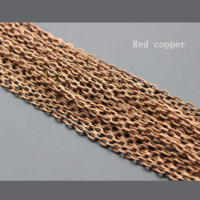 5 μέτρα 2x3 3x4mm Ασημένιες επιχρυσωμένες επίπεδες μεταλλικές αλυσίδες κολιέ Μαζικό για DIY ευρήματα κοσμημάτων Κατασκευή υλικών Χειροποίητα προμήθειες