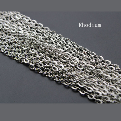5 μέτρα 2x3 3x4mm Ασημένιες επιχρυσωμένες επίπεδες μεταλλικές αλυσίδες κολιέ Μαζικό για DIY ευρήματα κοσμημάτων Κατασκευή υλικών Χειροποίητα προμήθειες