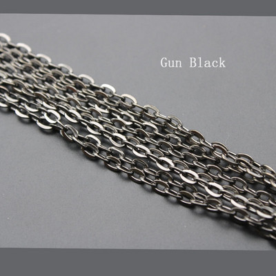 5 μέτρα 2x3 3x4mm Ασημένιες επιχρυσωμένες επίπεδες μεταλλικές αλυσίδες κολιέ Μαζικό για DIY ευρήματα κοσμημάτων Κατασκευή υλικών Χειροποίητα προμήθειες