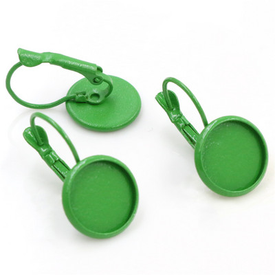 (Νέο) 12 χιλιοστά 10 τμχ/Παρτίδα 14 Χρώματα Επιμεταλλωμένα Μοχλό Γαλλικά Σκουλαρίκια Πίσω Κενό/Βάση, Εφαρμογή γυάλινων καμποκόν 12 χιλιοστών, Κουμπιά, Στεφάνια σκουλαρικιών