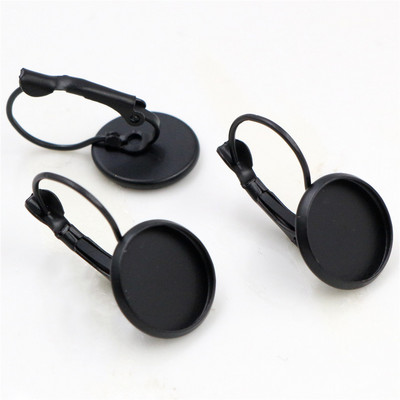 (Νέο) 12 χιλιοστά 10 τμχ/Παρτίδα 14 Χρώματα Επιμεταλλωμένα Μοχλό Γαλλικά Σκουλαρίκια Πίσω Κενό/Βάση, Εφαρμογή γυάλινων καμποκόν 12 χιλιοστών, Κουμπιά, Στεφάνια σκουλαρικιών