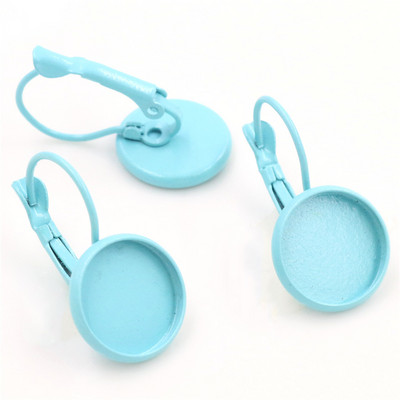 (Νέο) 12 χιλιοστά 10 τμχ/Παρτίδα 14 Χρώματα Επιμεταλλωμένα Μοχλό Γαλλικά Σκουλαρίκια Πίσω Κενό/Βάση, Εφαρμογή γυάλινων καμποκόν 12 χιλιοστών, Κουμπιά, Στεφάνια σκουλαρικιών