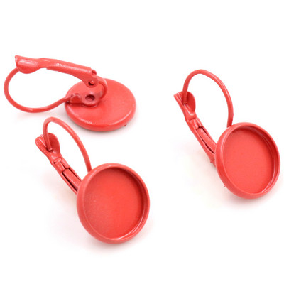 (Νέο) 12 χιλιοστά 10 τμχ/Παρτίδα 14 Χρώματα Επιμεταλλωμένα Μοχλό Γαλλικά Σκουλαρίκια Πίσω Κενό/Βάση, Εφαρμογή γυάλινων καμποκόν 12 χιλιοστών, Κουμπιά, Στεφάνια σκουλαρικιών