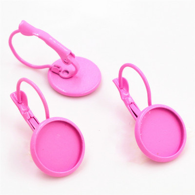 (Νέο) 12 χιλιοστά 10 τμχ/Παρτίδα 14 Χρώματα Επιμεταλλωμένα Μοχλό Γαλλικά Σκουλαρίκια Πίσω Κενό/Βάση, Εφαρμογή γυάλινων καμποκόν 12 χιλιοστών, Κουμπιά, Στεφάνια σκουλαρικιών