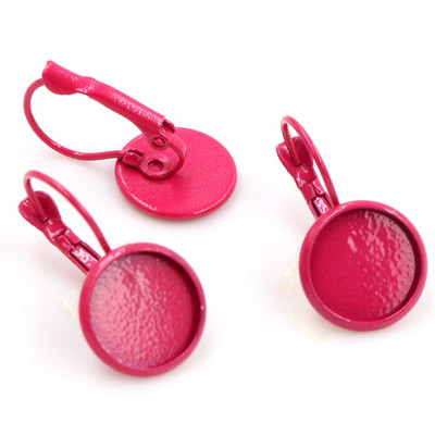 (Νέο) 12 χιλιοστά 10 τμχ/Παρτίδα 14 Χρώματα Επιμεταλλωμένα Μοχλό Γαλλικά Σκουλαρίκια Πίσω Κενό/Βάση, Εφαρμογή γυάλινων καμποκόν 12 χιλιοστών, Κουμπιά, Στεφάνια σκουλαρικιών