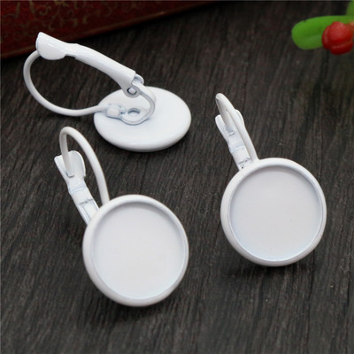 (Νέο) 12 χιλιοστά 10 τμχ/Παρτίδα 14 Χρώματα Επιμεταλλωμένα Μοχλό Γαλλικά Σκουλαρίκια Πίσω Κενό/Βάση, Εφαρμογή γυάλινων καμποκόν 12 χιλιοστών, Κουμπιά, Στεφάνια σκουλαρικιών