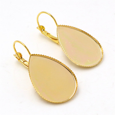 18x25mm 10x14mm 13x18mm 10 τμχ 8 χρώματα επιμεταλλωμένα Γαλλικά μοχλό πίσω σκουλαρίκια Κενό/Βάση, Εφαρμογή Drop γυάλινα καμποσόν;Σφενδόνια σκουλαρικιών