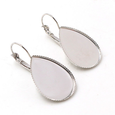 18x25mm 10x14mm 13x18mm 10 τμχ 8 χρώματα επιμεταλλωμένα Γαλλικά μοχλό πίσω σκουλαρίκια Κενό/Βάση, Εφαρμογή Drop γυάλινα καμποσόν;Σφενδόνια σκουλαρικιών