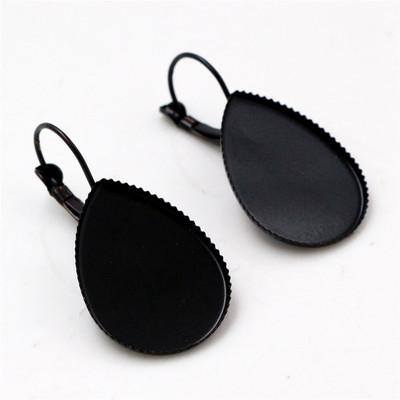18x25mm 10x14mm 13x18mm 10 τμχ 8 χρώματα επιμεταλλωμένα Γαλλικά μοχλό πίσω σκουλαρίκια Κενό/Βάση, Εφαρμογή Drop γυάλινα καμποσόν;Σφενδόνια σκουλαρικιών