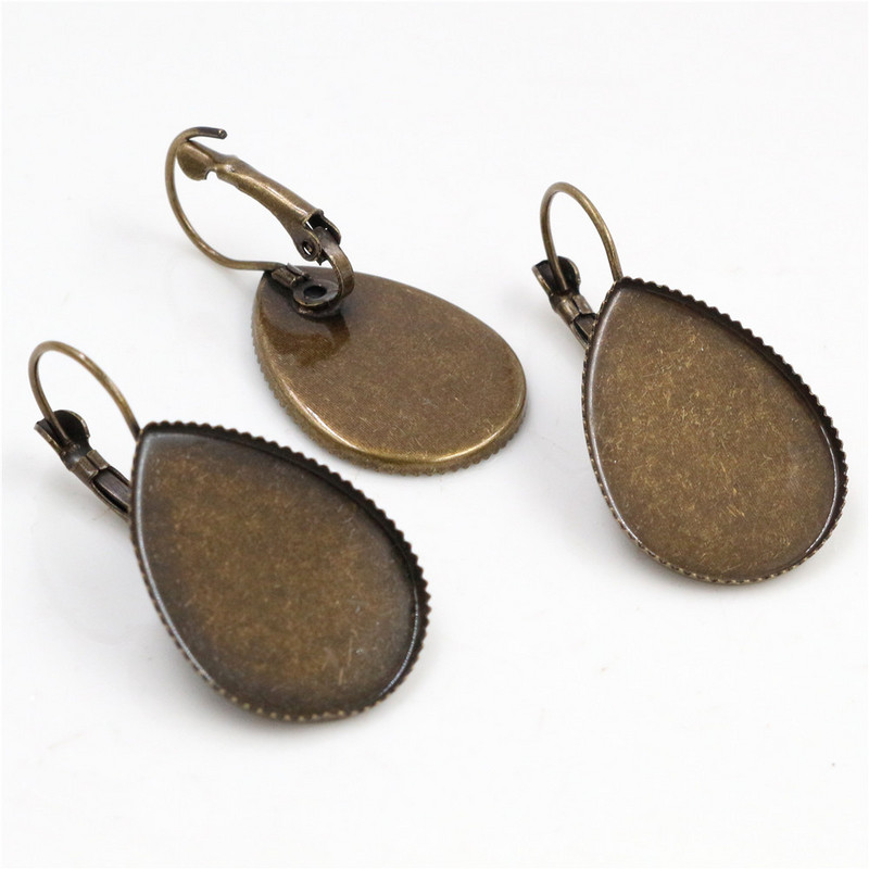 18x25mm 10x14mm 13x18mm 10 τμχ 8 χρώματα επιμεταλλωμένα Γαλλικά μοχλό πίσω σκουλαρίκια Κενό/Βάση, Εφαρμογή Drop γυάλινα καμποσόν;Σφενδόνια σκουλαρικιών