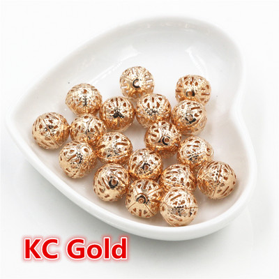 4/6/8/10 mm õõnsad palliga lillehelmed metallist amuletid pronks/kuldne/hõbedavärvi filigraansed vahehelmed ehete valmistamiseks