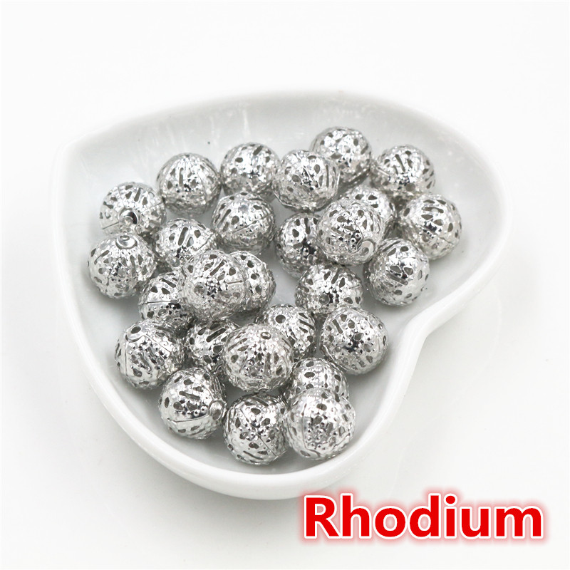 4/6/8/10 mm õõnsad palliga lillehelmed metallist amuletid pronks/kuldne/hõbedavärvi filigraansed vahehelmed ehete valmistamiseks