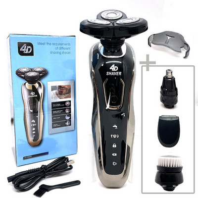 Aparat de ras electric nou pentru barbati Trimmer electric 4D pentru barba, reincarcabil prin USB, aparat de tuns profesional pentru tuns barba pentru adulti