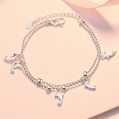 Uus mood hõbetatud tärniga jalavõrud naistele, naistele, mitmekihilised delfiinid, liblikas lülikett jalavõrud, ehted pulmakingitused