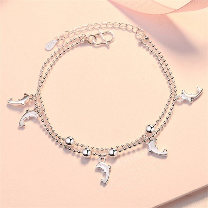 Uus mood hõbetatud tärniga jalavõrud naistele, naistele, mitmekihilised delfiinid, liblikas lülikett jalavõrud, ehted pulmakingitused