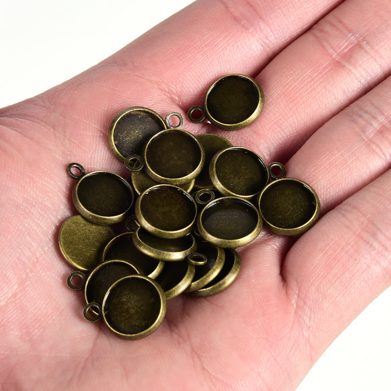 10-20 bucăți rotund Cabochon Setare Tavă Lunete Accesorii pentru bijuterii Brelocuri goale Pandantiv Cercei cu știfturi Baza Bijuterii Materiale pentru realizarea de bijuterii